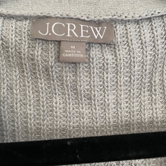 J.Crew Cotton-blend cropped V-neck cardigan sweater | Medium| Heather Dove| NWOT - Picture 3 of 7